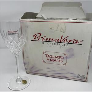 PrimaVera Di Cristallo 24% PBO Lead Crystal Water Goblet - Set Of 6 - New!!!